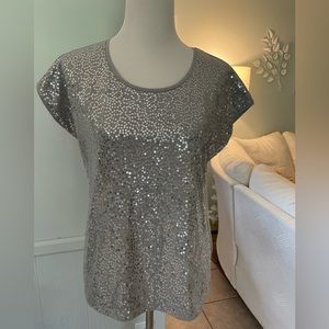 Chico’s Cap Sleeve Sequin Top